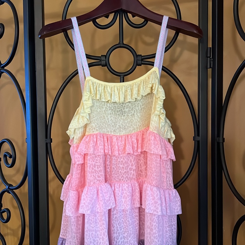 PITUSA Rainbow Ruffle Swim Cover-Up Dress